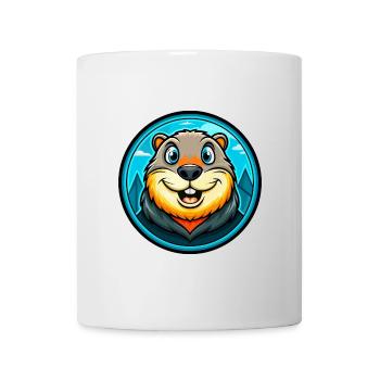 Murmeltier Bunte Kawaii Cartoon Figur Clipart - Tasse - Weiß - Vorne