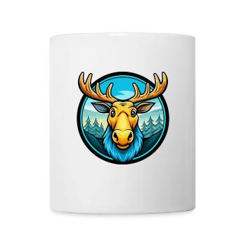 Elch Bunte Kawaii Cartoon Figur Clipart - Tasse - Weiß - Vorne