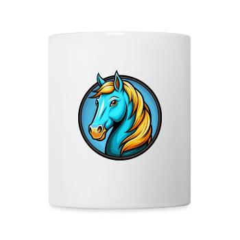 Pferd Bunte Kawaii Cartoon Charakter Clipart - Tasse - Weiß - Vorne
