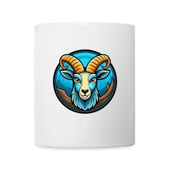 Steinbock Bunte Kawaii Cartoon Figur Clipart Haustier - Tasse - Weiß - Vorne