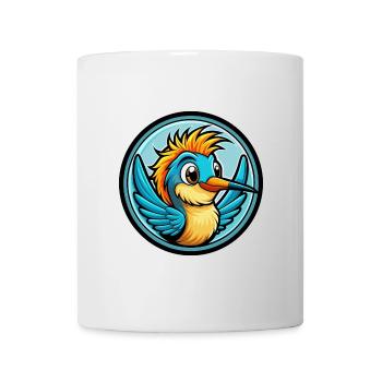 Colibri coloré Kawaii personnage de dessin animé animal de compagnie - Mug blanc - blanc - Devant