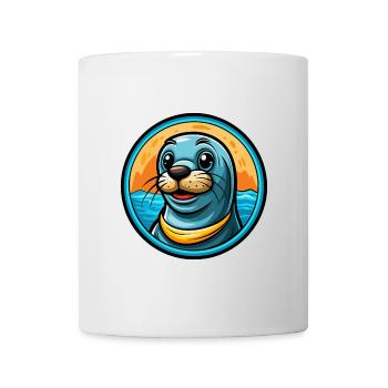Siegel Bunte Kawaii Cartoon Figur Clipart Haustier - Tasse - Weiß - Vorne