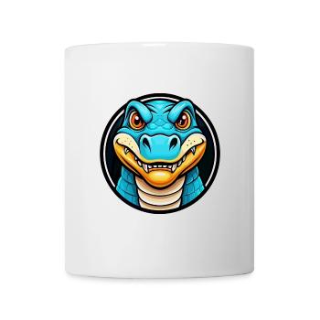 Komodowaran Bunte Kawaii Zeichentrickfigur - Tasse - Weiß - Vorne