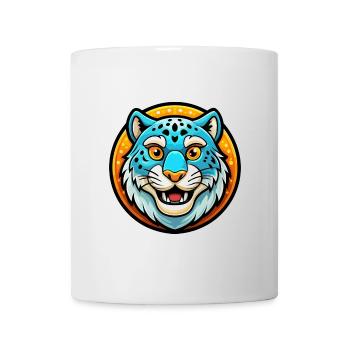 Snow Leopard Colorful Kawaii Cartoon Character Pet - Mug - white - Front