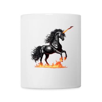 Das mächtige schwarze Einhorn - Tasse - Weiß - Vorne