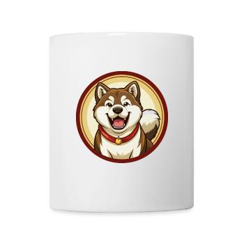 Akita Dog Colorful Kawaii Cartoon Character Pet - Mug - white - Front