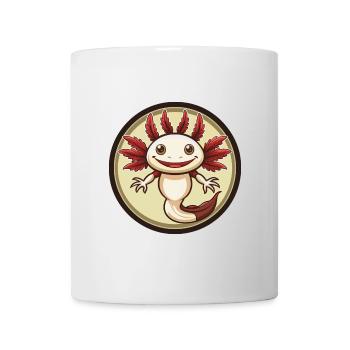axolotl coloré Kawaii Dessin animé Personnage Clipart - Mug blanc - blanc - Devant