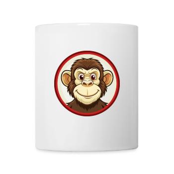 Chimpanzé coloré Kawaii dessin animé Personnage Animal de compagnie - Mug blanc - blanc - Devant