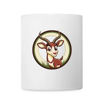 Antilope Bunte Kawaii Cartoon Figur Clipart - Tasse - Weiß - Vorne