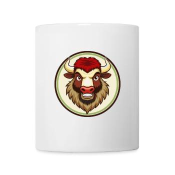 Bison coloré Kawaii Dessin animé Personnage Clipart - Mug blanc - blanc - Devant