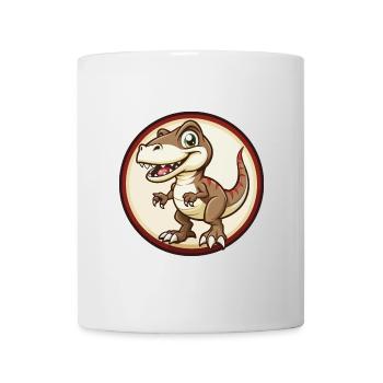 Dinosaurier Bunte Kawaii Cartoon Figur Clipart - Tasse - Weiß - Vorne