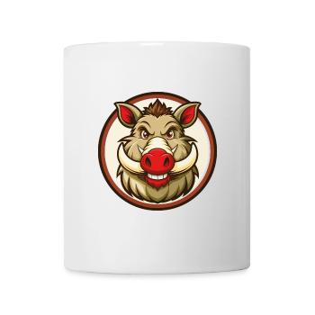 Sanglier Coloré Kawaii Dessin Animé Personnage Clipart Animal de compagnie - Mug blanc - blanc - Devant