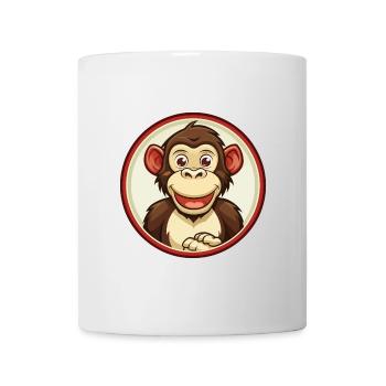 Bonobo Colorful Kawaii Cartoon Character Clipart - Mug - white - Front