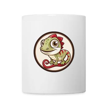 Chameleon Colorful Kawaii Cartoon Character Pet - Mug - white - Front