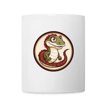 Basilisk Bunte Kawaii Cartoon Figur Clipart - Tasse - Weiß - Vorne