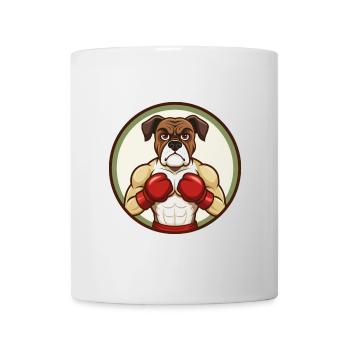 Boxer Hund Bunt Kawaii Cartoon Figur Haustier - Tasse - Weiß - Vorne
