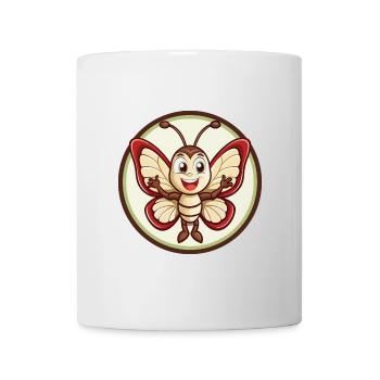 papillon coloré kawaii dessin animé personnage animal de compagnie - Mug blanc - blanc - Devant