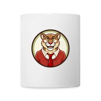 Cougar Colorful Kawaii Cartoon Character Clipart - Mug - white - Front