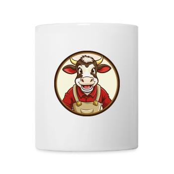 Kuh Bunt Kawaii Cartoon Figur Clipart Haustier - Tasse - Weiß - Vorne
