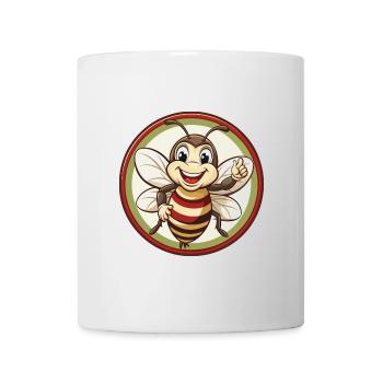 Abeille Coloré Kawaii Dessin Animé Personnage Clipart Animal de compagnie - Mug blanc - blanc - Devant