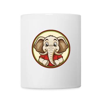 Elefant Bunte Kawaii Cartoon Figur Clipart - Tasse - Weiß - Vorne