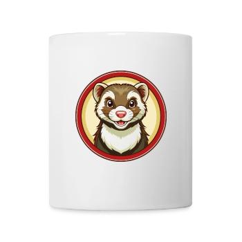 Ferret Colorful Kawaii Cartoon Character Clipart - Mug - white - Front