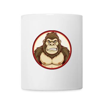 Gorilla Bunte Kawaii Cartoon Figur Clipart - Tasse - Weiß - Vorne