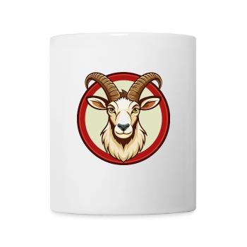 Steinbock Bunte Kawaii Cartoon Figur Clipart Haustier - Tasse - Weiß - Vorne