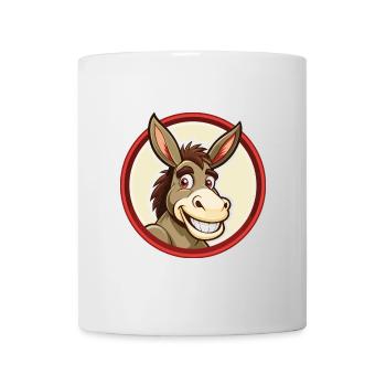 Donkey Colorful Kawaii Cartoon Character Clipart - Mug - white - Front