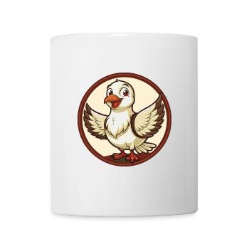Taube Bunt Kawaii Cartoon Figur Clipart Haustier - Tasse - Weiß - Vorne