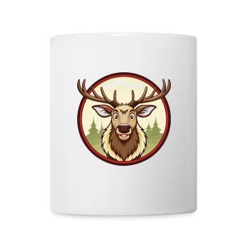 Elch Bunt Kawaii Cartoon Figur Clipart Haustier - Tasse - Weiß - Vorne