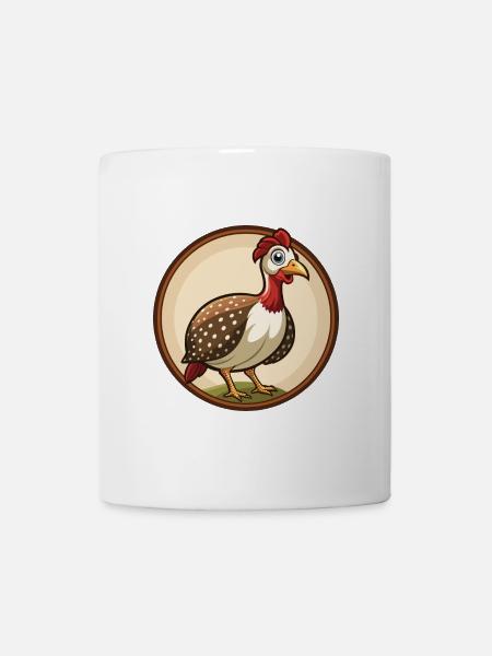 pintade coloré Kawaii dessin animé personnage animal de compagnie - Mug blanc - blanc