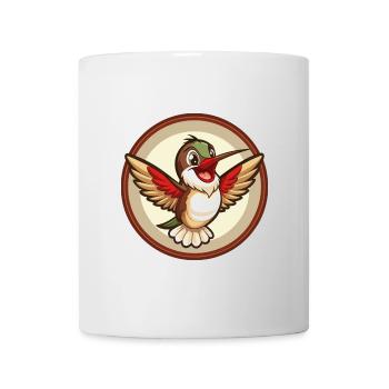 Colibri coloré Kawaii personnage de dessin animé animal de compagnie - Mug blanc - blanc - Devant