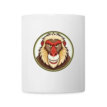 Mandrill coloré Kawaii Dessin animé Personnage Clipart - Mug blanc - blanc - Devant