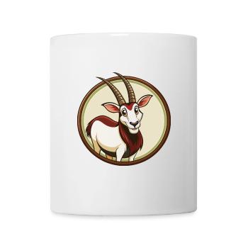 Oryx coloré Kawaii dessin animé personnage Clipart Animal de compagnie - Mug blanc - blanc - Devant