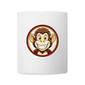 Monkey Colorful Kawaii Cartoon Character Clipart - Mug - white - Front