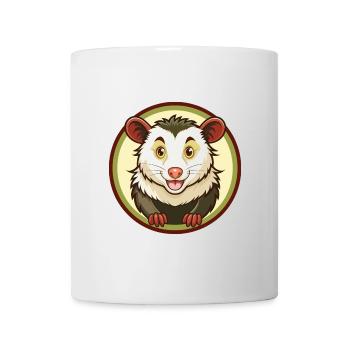 Opossum coloré Kawaii Dessin animé Personnage Clipart - Mug blanc - blanc - Devant