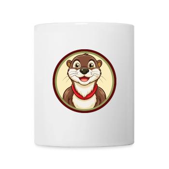 Otter Colorful Kawaii Cartoon Character Clipart - Mug - white - Front