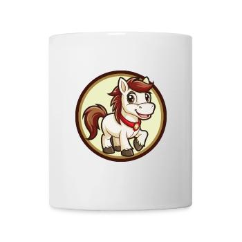 Pony Bunt Kawaii Cartoon Charakter Clipart Haustier - Tasse - Weiß - Vorne