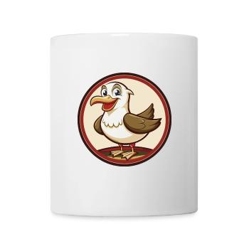 Möwe Bunte Kawaii Cartoon Charakter Clipart - Tasse - Weiß - Vorne
