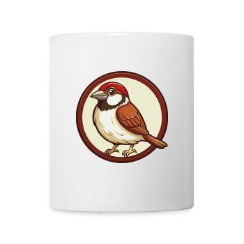 Sparrow Colorful Kawaii Cartoon Character Clipart - Mug - white - Front