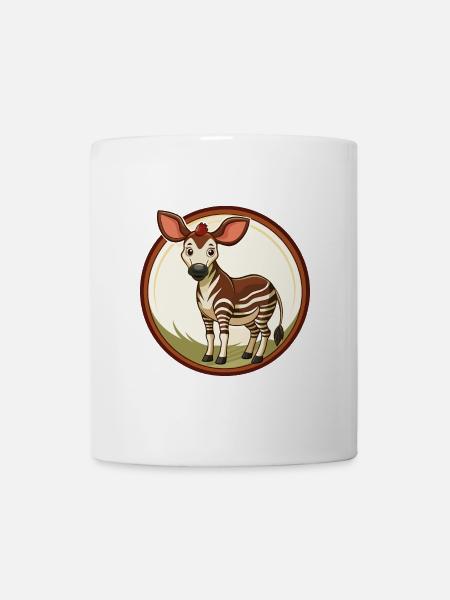 Okapi Bunte Kawaii Cartoon Figur Clipart - Tasse - Weiß