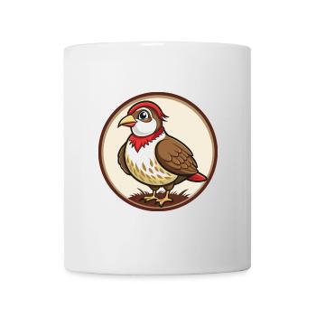 perdrix coloré kawaii personnage de dessin animé animal de compagnie - Mug blanc - blanc - Devant