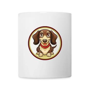 Dachshund Dog Colorful Kawaii Cartoon Clipart Pet - Mug - white - Front