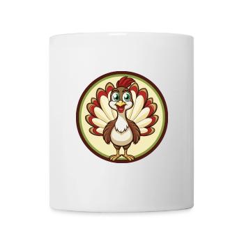 Peacock Colorful Kawaii Cartoon Character Clipart - Mug - white - Front