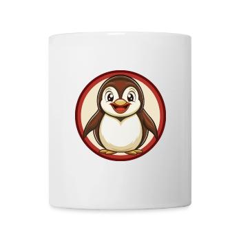 Pinguin Bunte Kawaii Cartoon Figur Clipart - Tasse - Weiß - Vorne