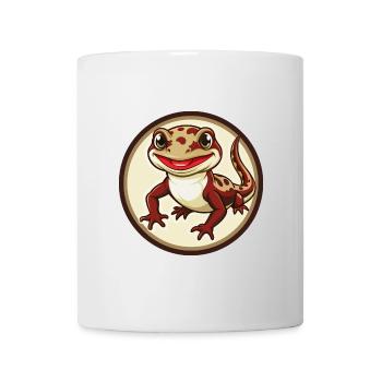 Salamandre coloré Kawaii dessin animé Personnage Animal de compagnie - Mug blanc - blanc - Devant