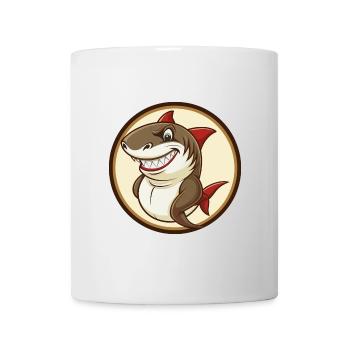 Shark Colorful Kawaii Cartoon Character Clipart - Mug - white - Front