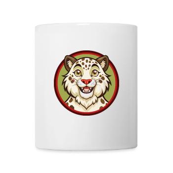 Snow Leopard Colorful Kawaii Cartoon Character Pet - Mug - white - Front