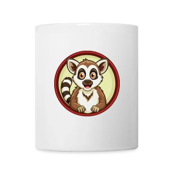 Lemur Colorful Kawaii Cartoon Character Clipart - Mug - white - Front